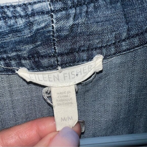 Eileen Fisher Open-Front Jacket Embroidered Bald Eagle & "Land Of The Free" Sz M - Picture 6 of 10